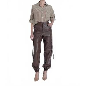 NEW KARINA GRIMALDI sarah vegan pant in chocolate brown